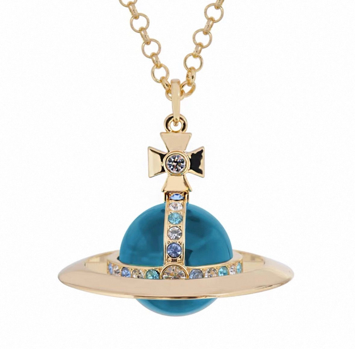 30mm Orb Saturn Pendant necklace