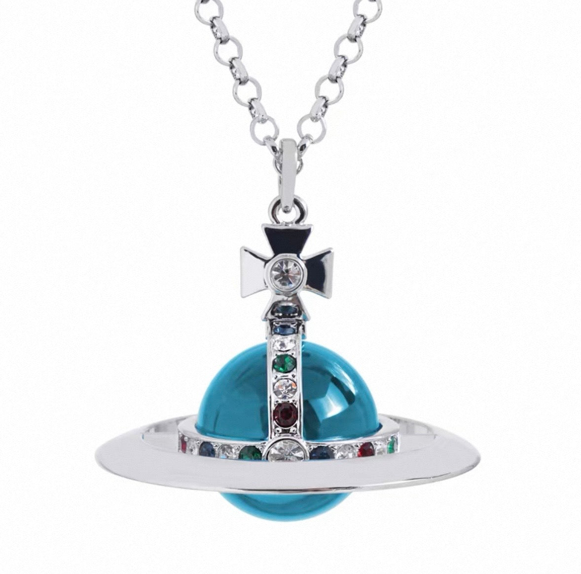 30mm Orb Saturn Pendant necklace