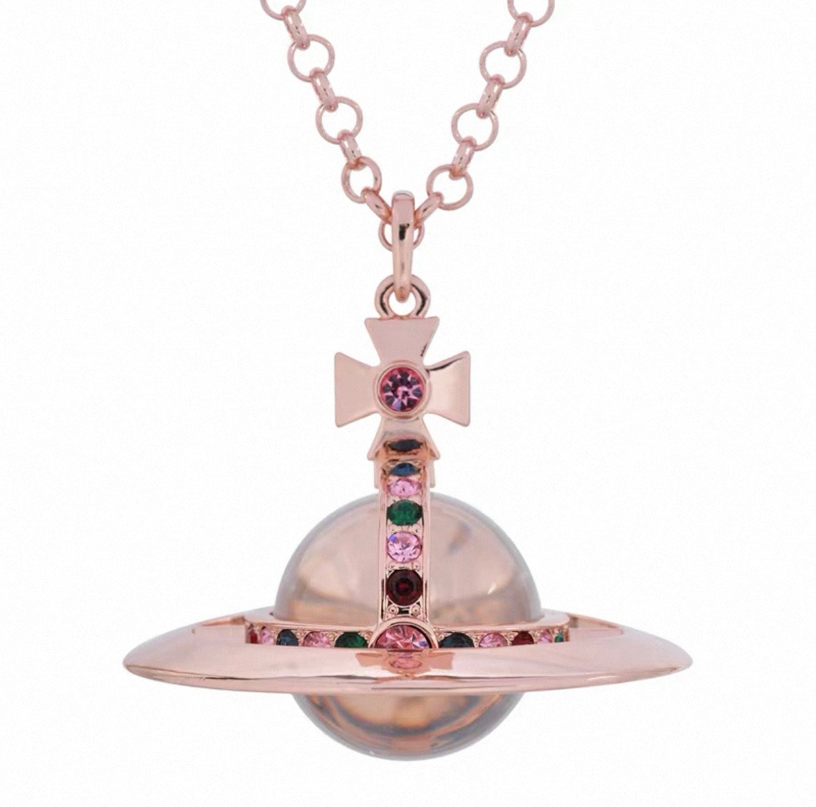 30mm Orb Saturn Pendant necklace