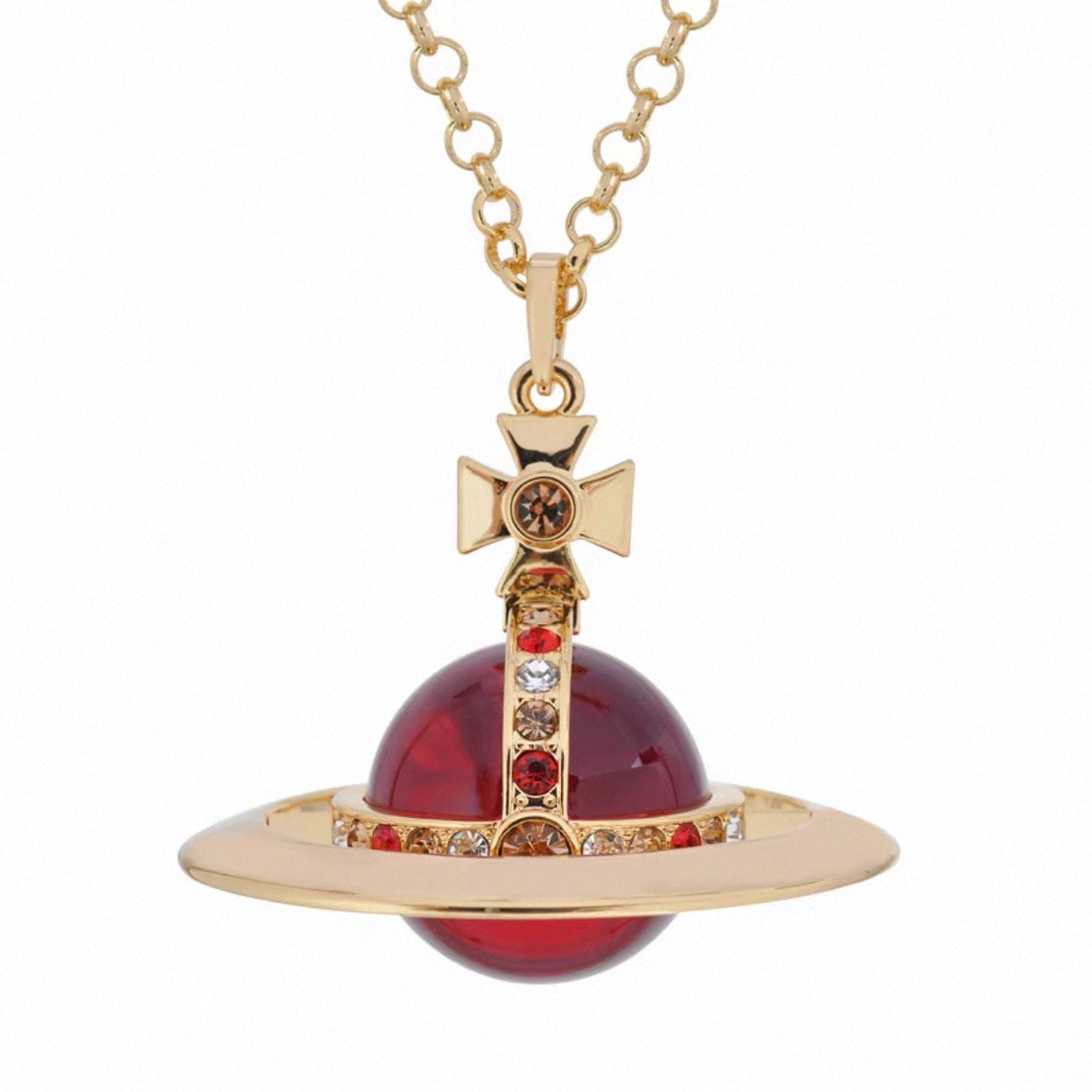 30mm Orb Saturn Pendant necklace