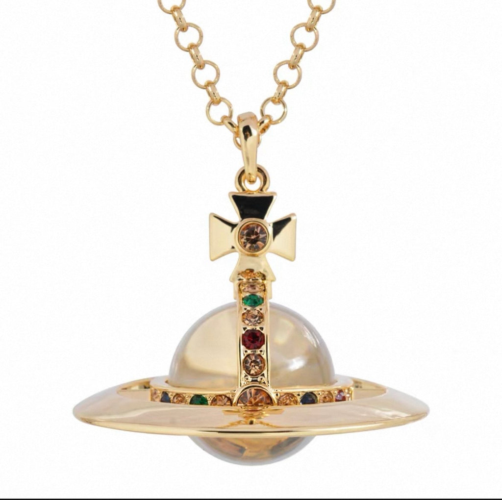 30mm Orb Saturn Pendant necklace