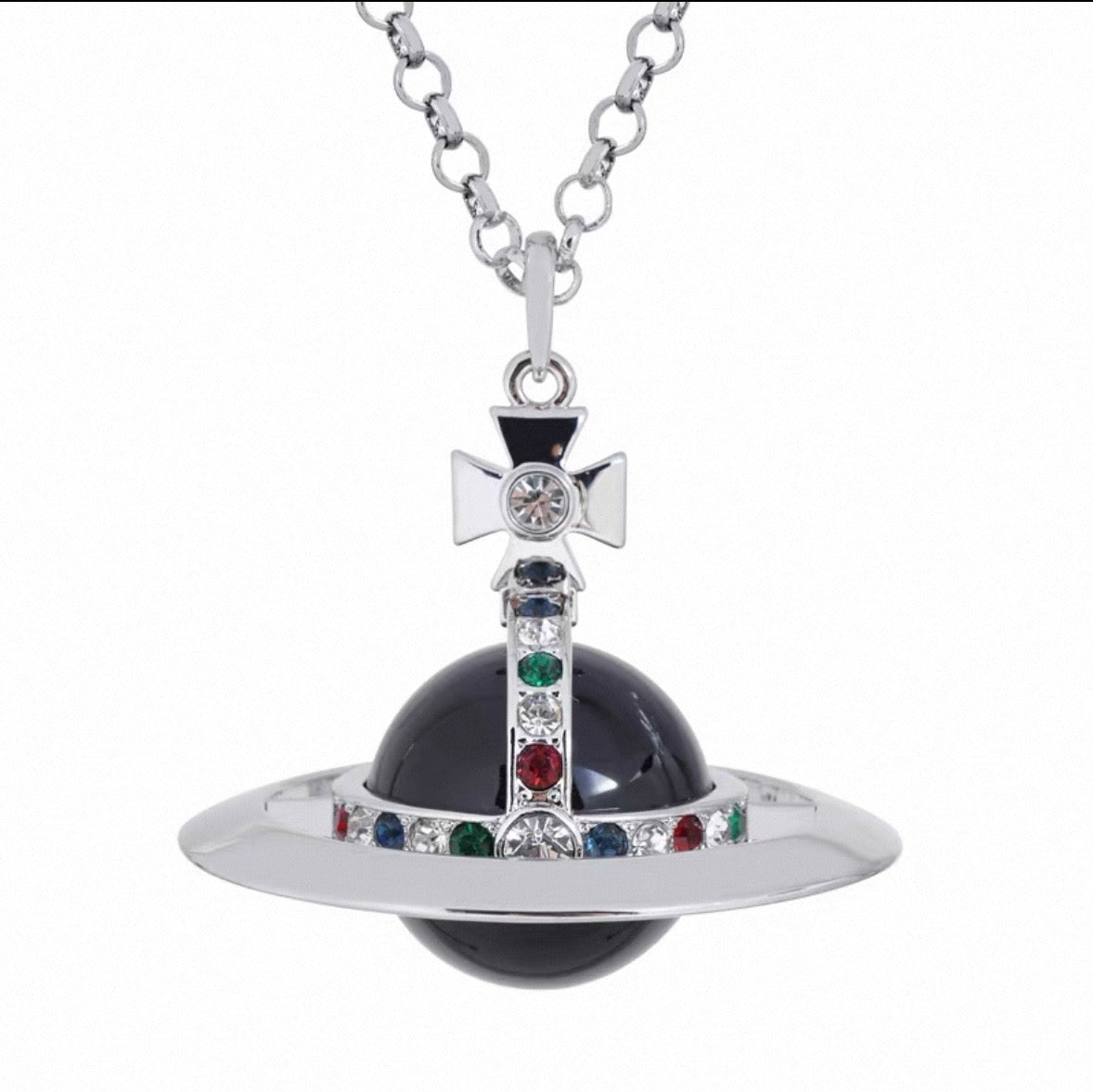 30mm Orb Saturn Pendant necklace