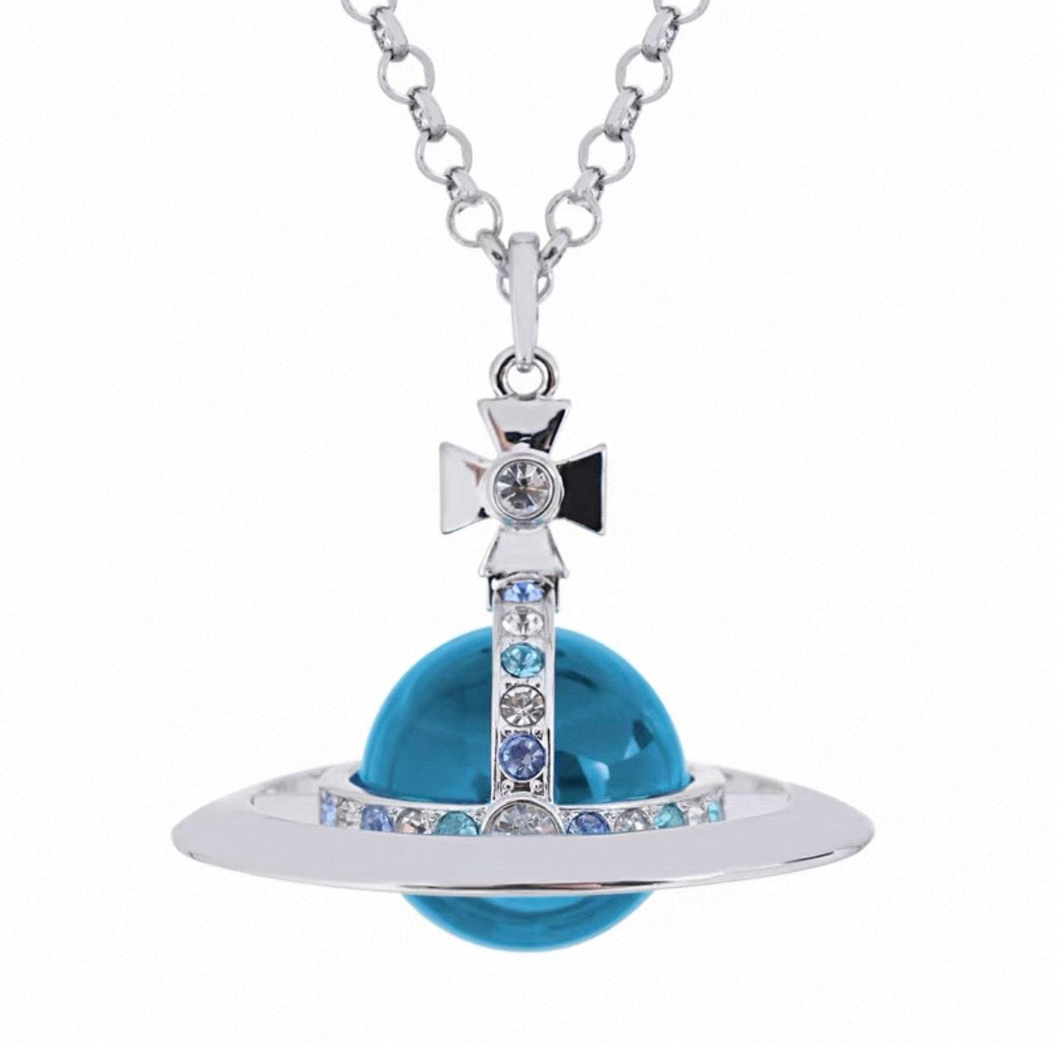30mm Orb Saturn Pendant necklace