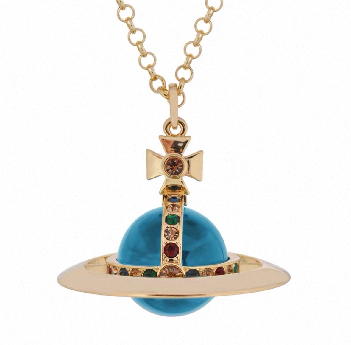 30mm Orb Saturn Pendant necklace