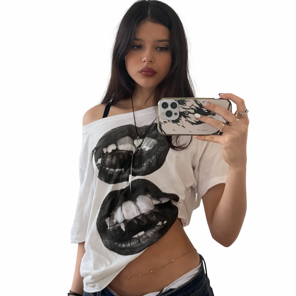 Y2K Off-Shoulder Slouch Tee