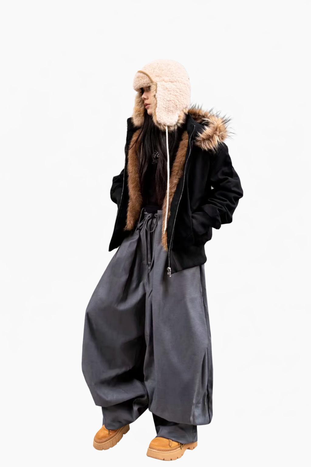 Shadow Fur Hood Jacket