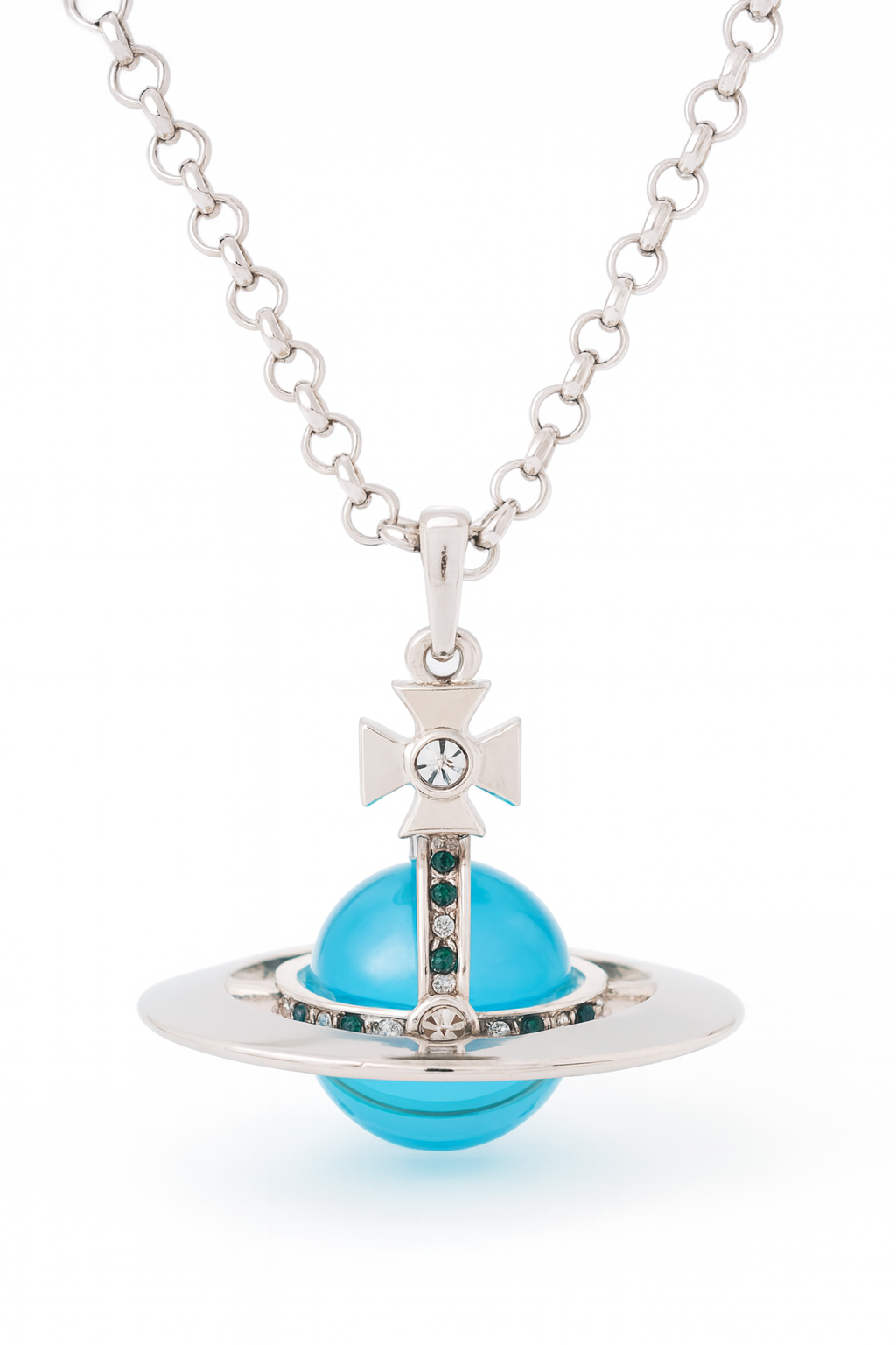 10mm Orb Saturn Pendant necklace