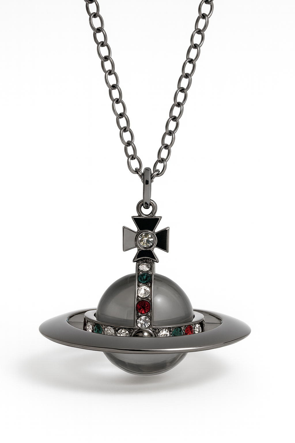 10mm Orb Saturn Pendant necklace