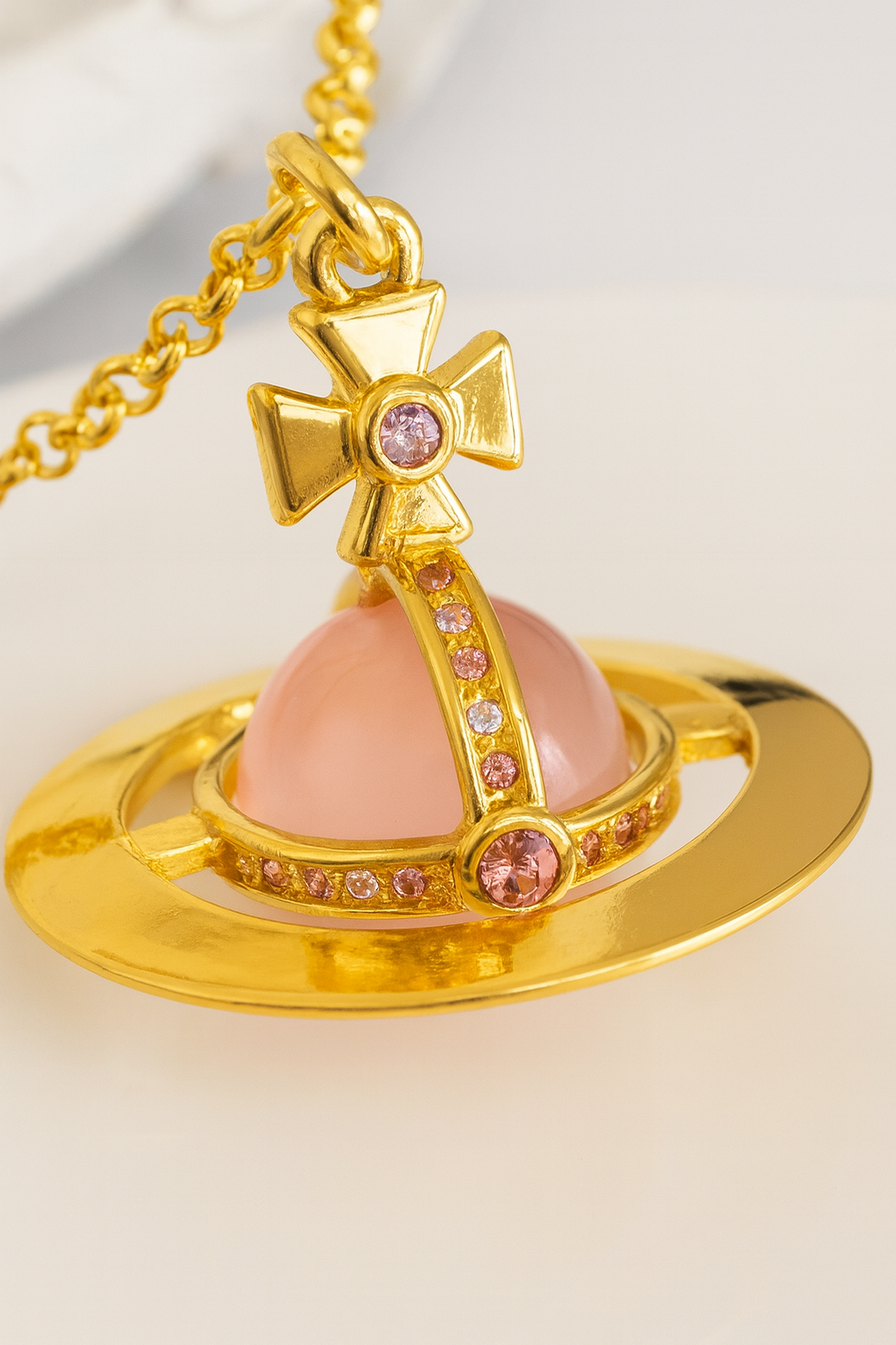 20mm Orb Saturn Pendant necklace