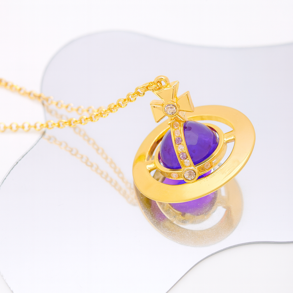 30mm Orb Saturn Pendant necklace