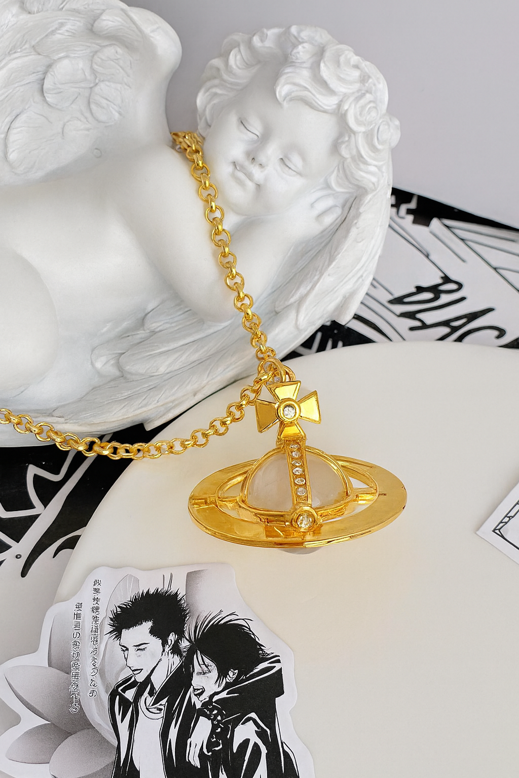 30mm Orb Saturn Pendant necklace