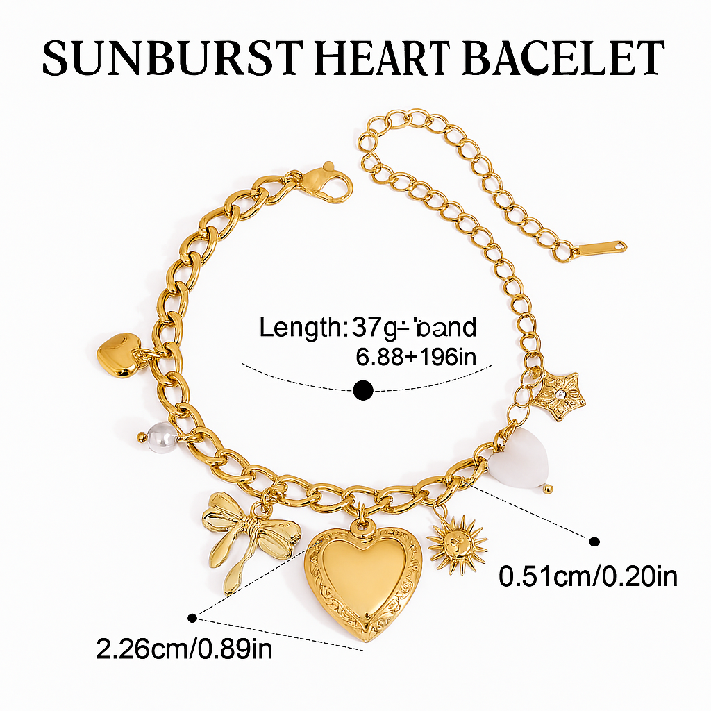 Charm Heart Bracelets Set