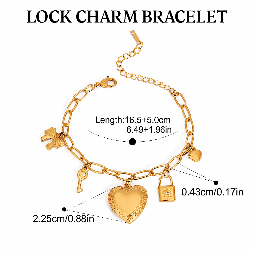 Charm Heart Bracelets Set