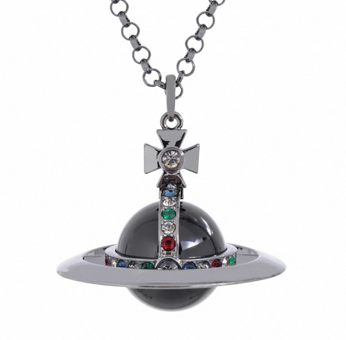 30mm Orb Saturn Pendant necklace