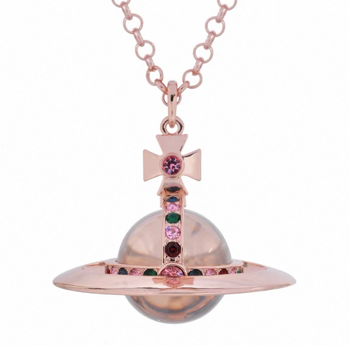 30mm Orb Saturn Pendant necklace