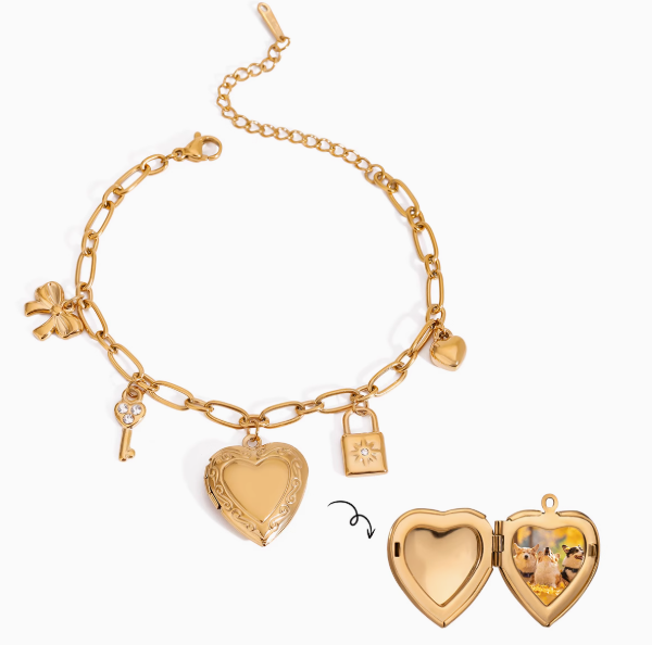 Charm Heart Bracelets Set