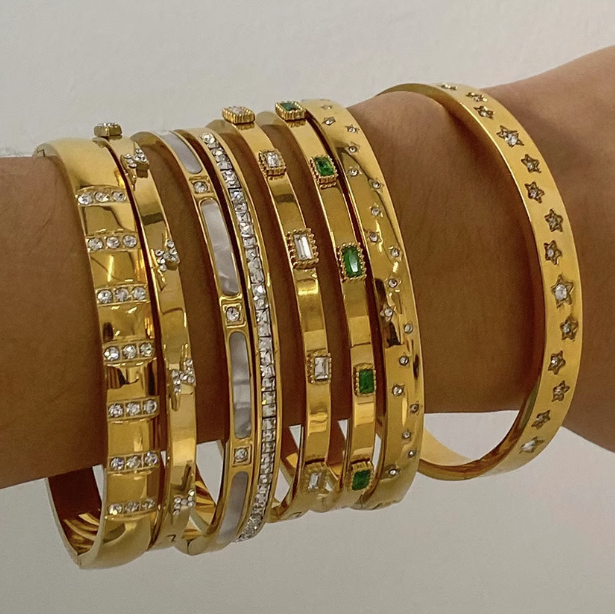 Golden Luxe Crystal Bangle Collection