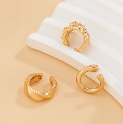 Molten Trio Ear Cuff Set – Gold