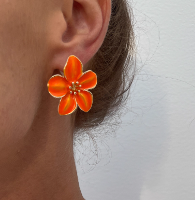 Blossom Enamel Stud Earrings — 4 Colours