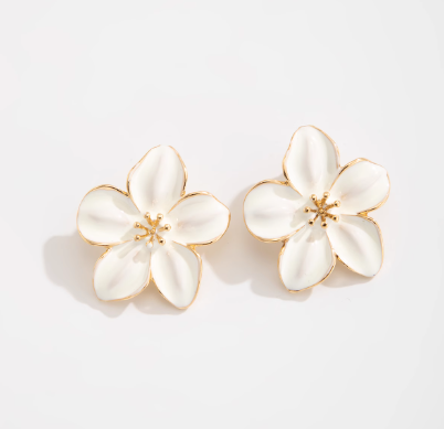 Blossom Enamel Stud Earrings — 4 Colours