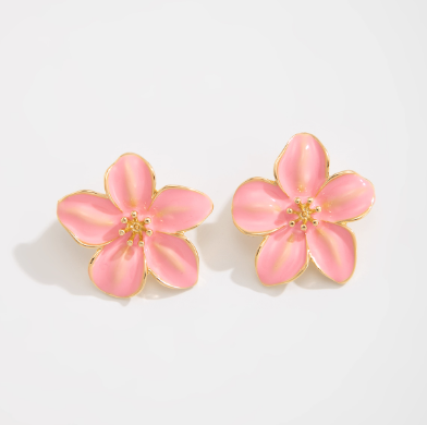 Blossom Enamel Stud Earrings — 4 Colours