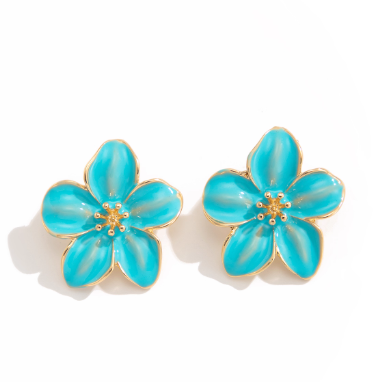 Blossom Enamel Stud Earrings — 4 Colours