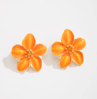 Blossom Enamel Stud Earrings — 4 Colours