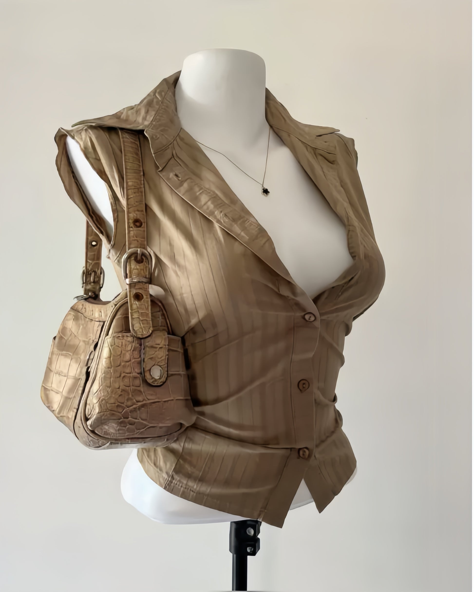 Sleeveless Blazer Vest Top