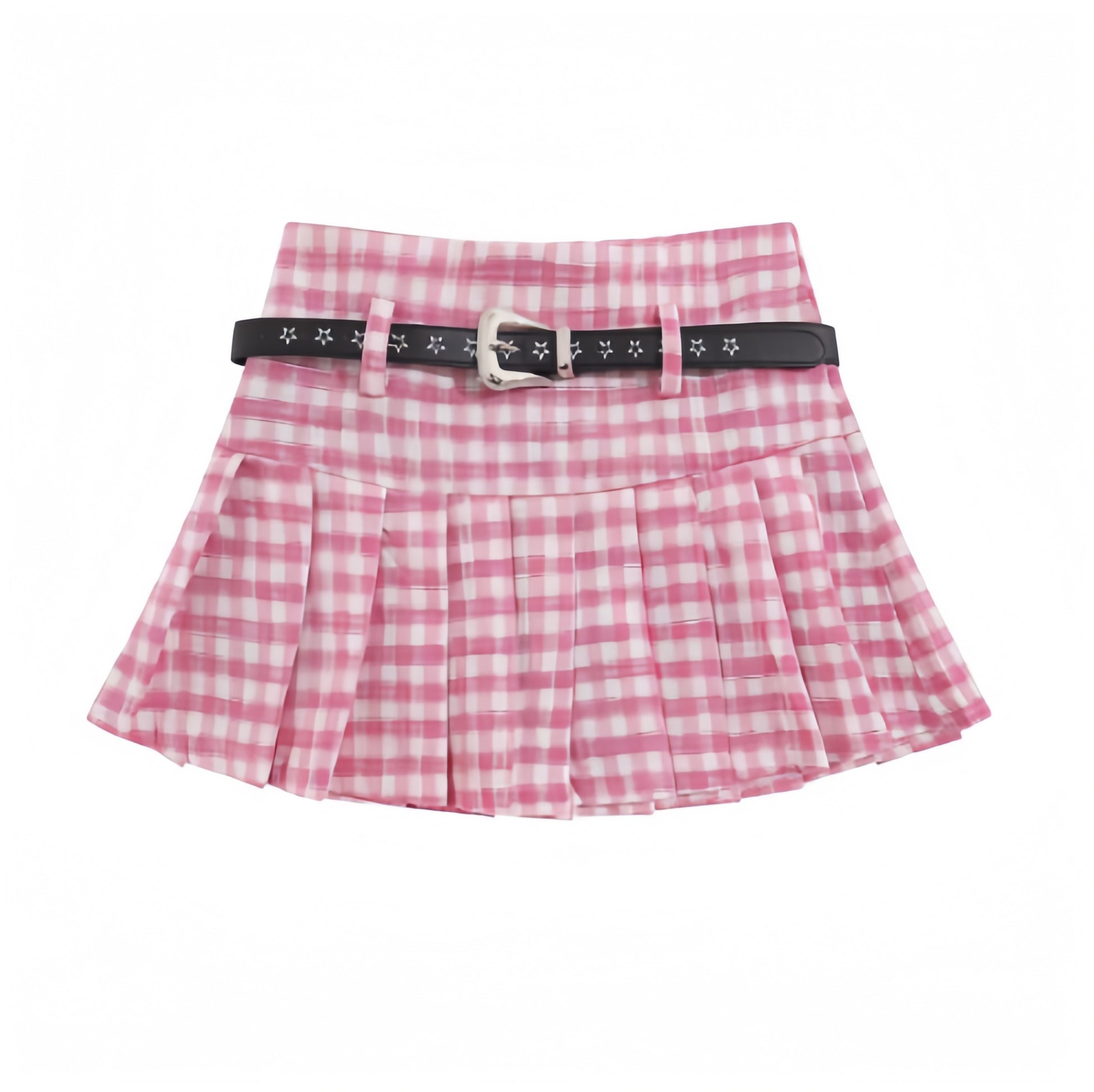 Plaid Pleated Mini Skirt