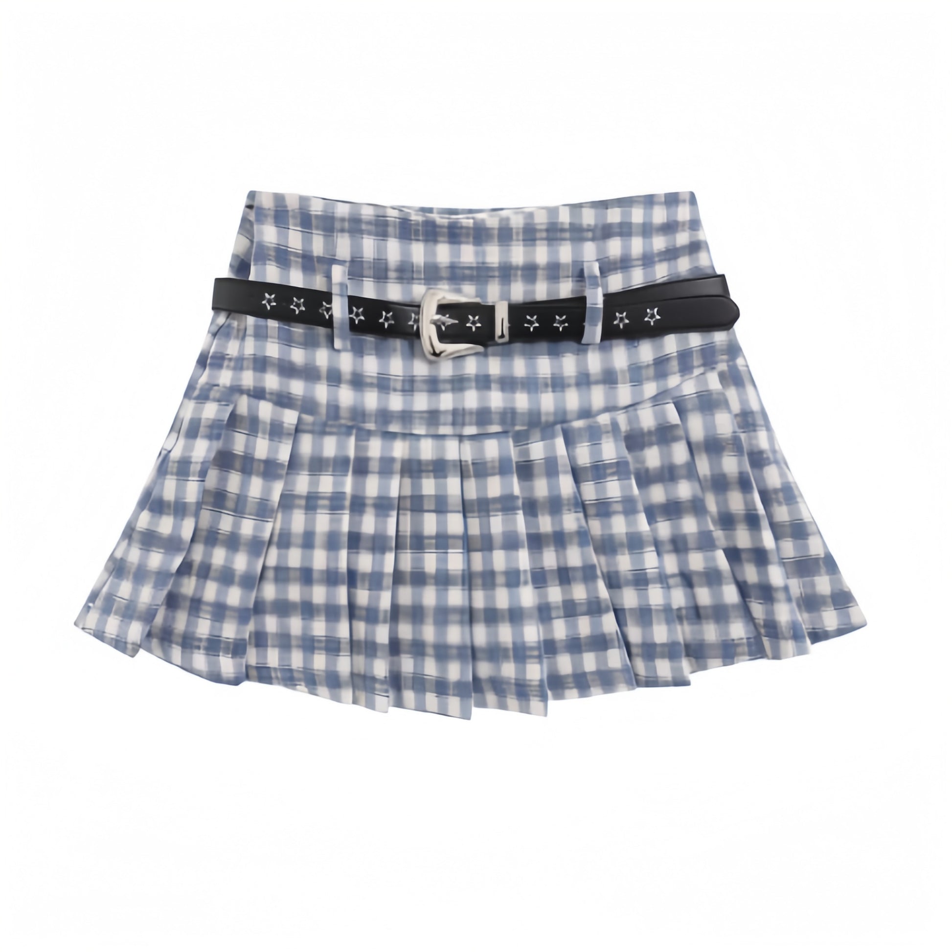 Plaid Pleated Mini Skirt