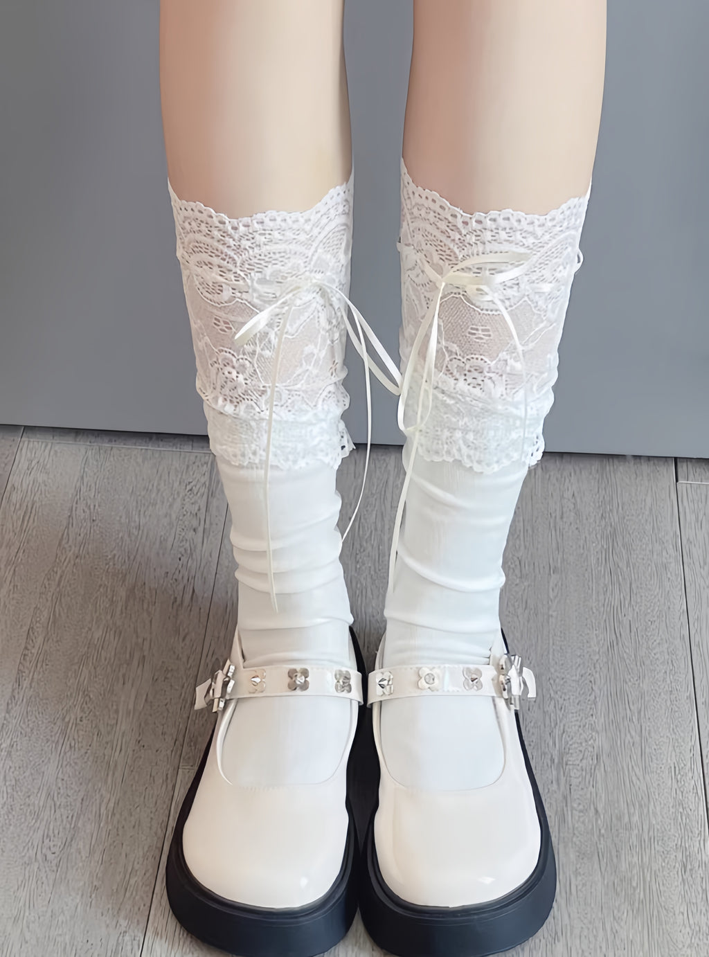 Lace Ribbon Leg Warmers