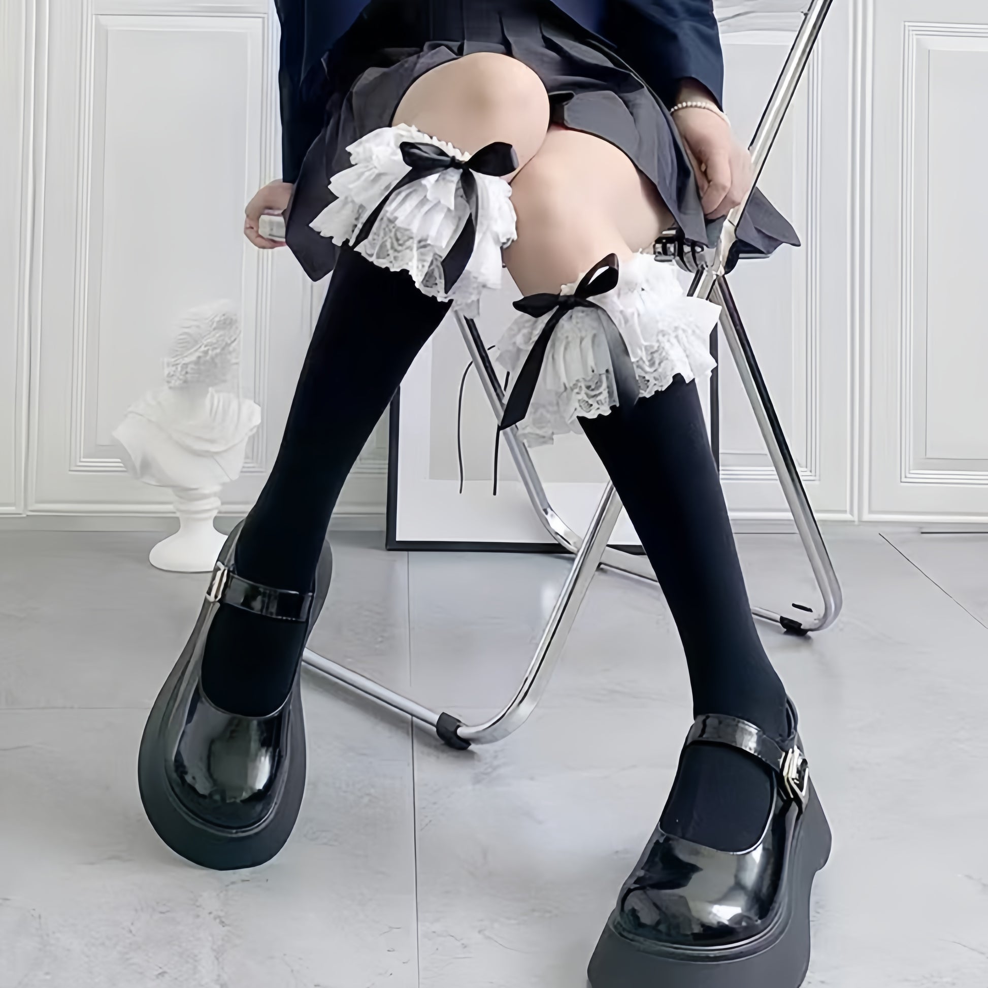 Ruffle Lace Thigh-High Stockings