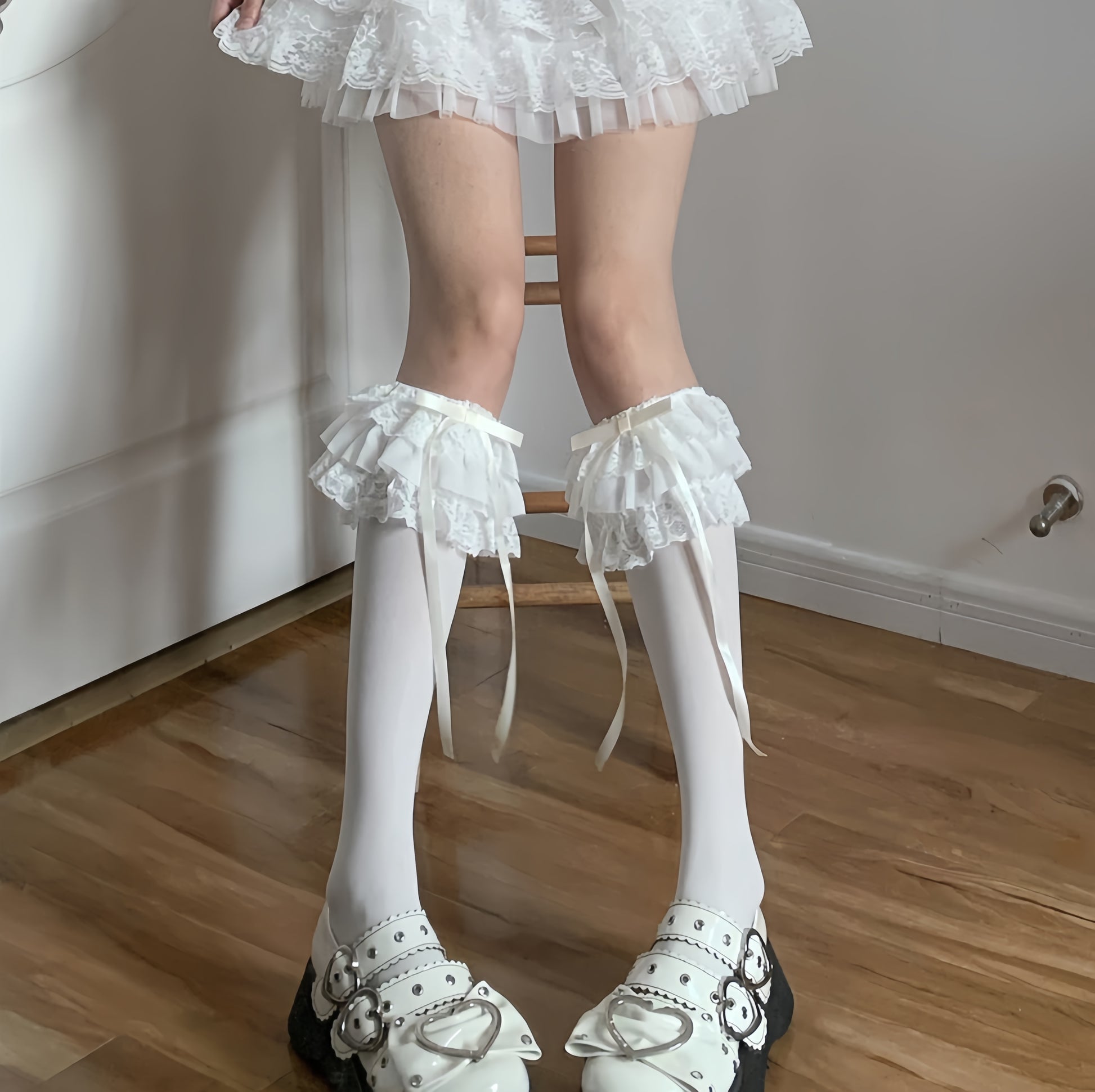 Ruffle Lace Thigh-High Stockings