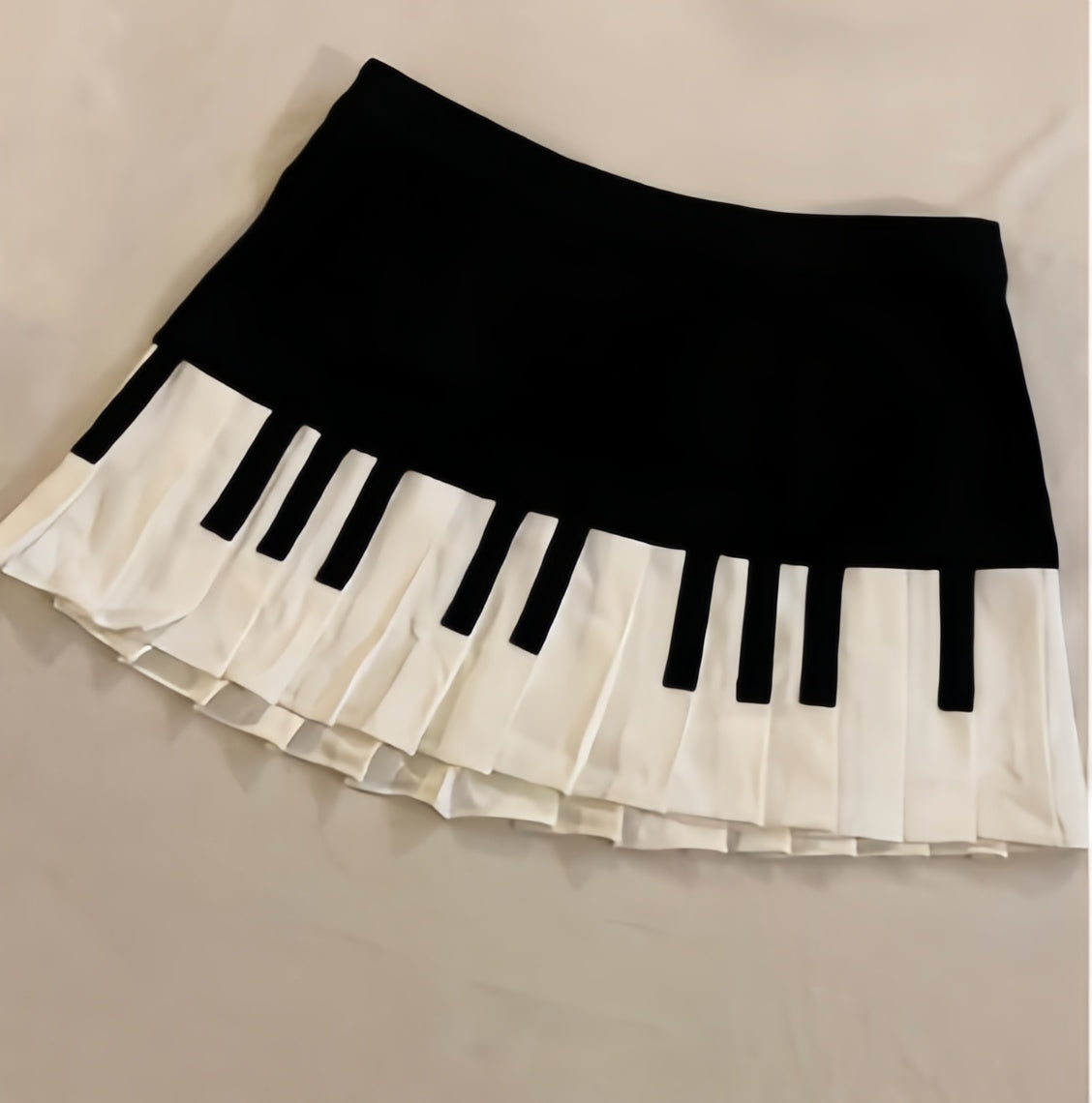 Piano Key Pleated Mini Skirt