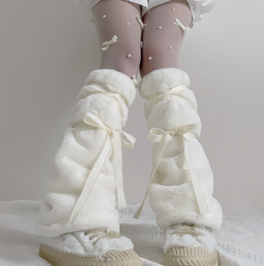 Snow Bunny Bow Leg Warmers