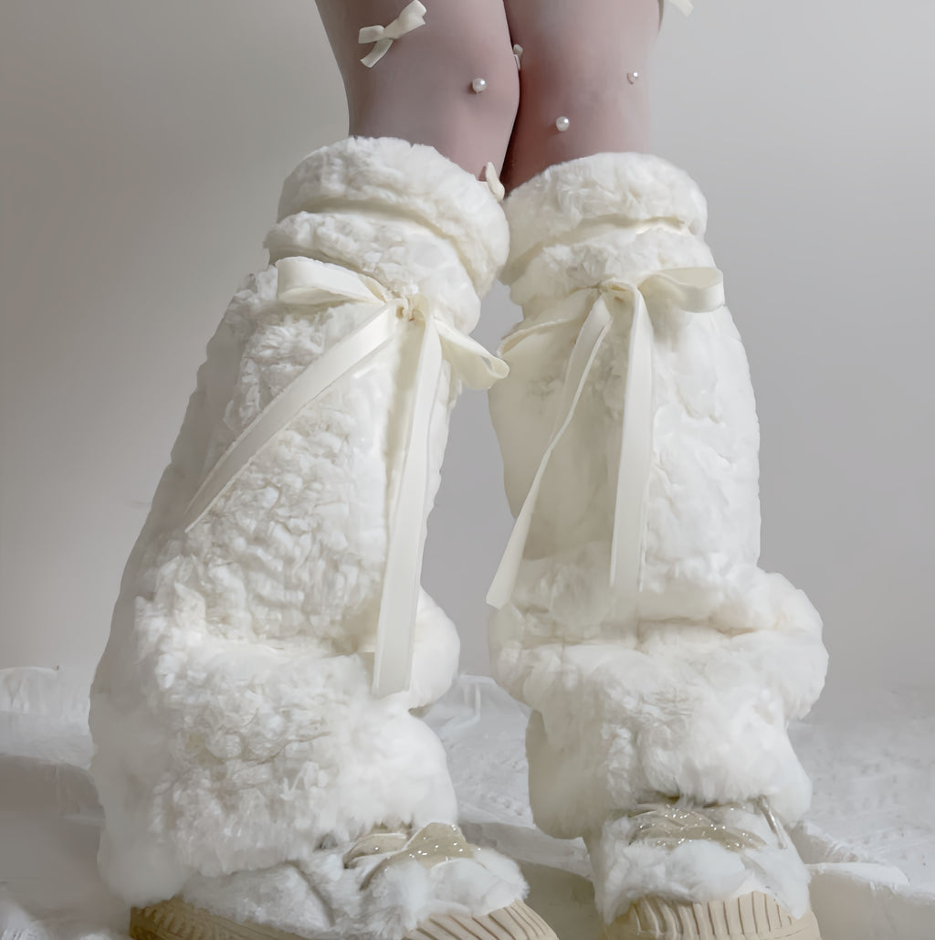 Snow Bunny Bow Leg Warmers