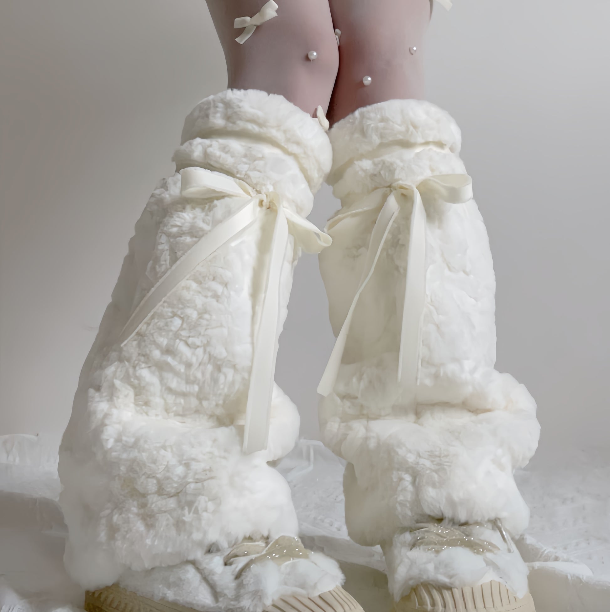 Snow Bunny Bow Leg Warmers