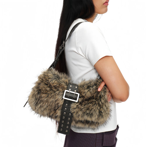 Faux-fur shoulder/crossbody