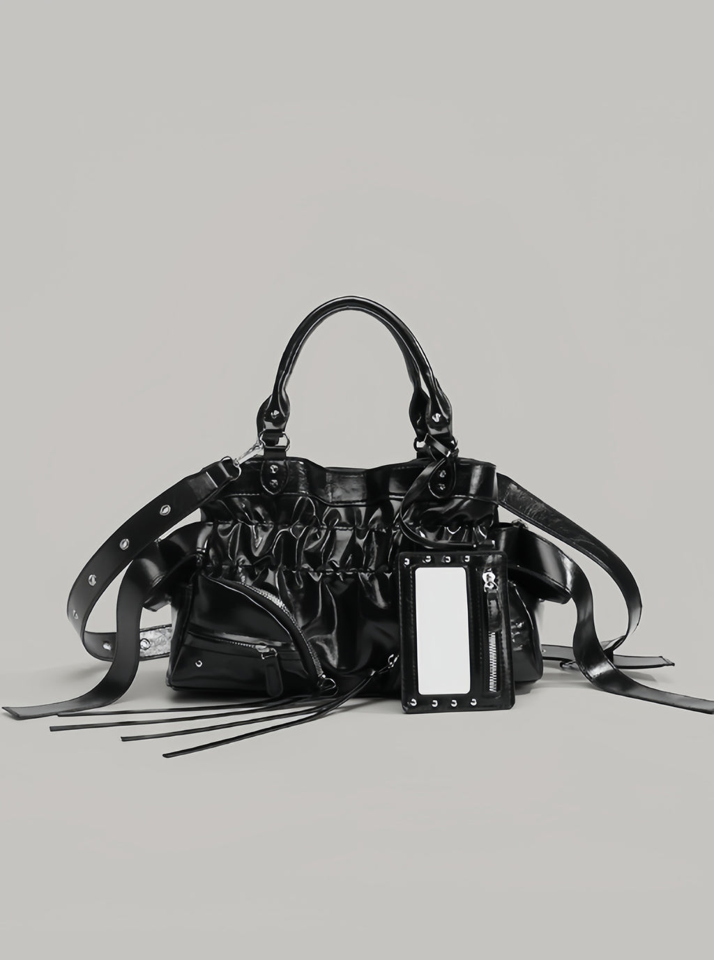 Ruched Multi-Pocket Shoulder Bag