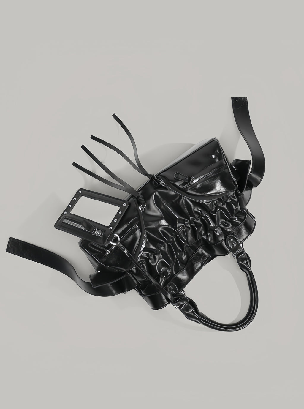 Ruched Multi-Pocket Shoulder Bag