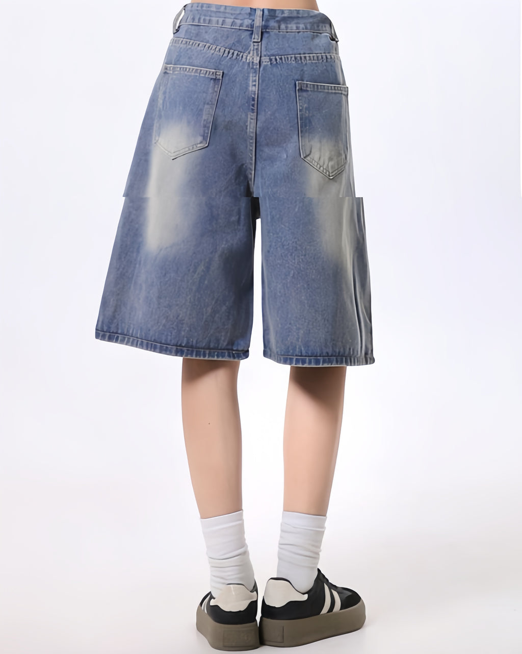 Y2K Graphic Denim Bermuda Shorts