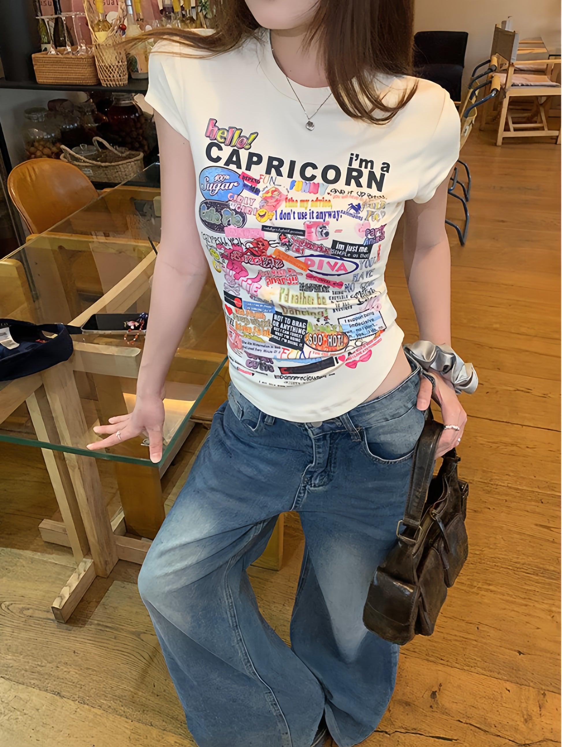 Capricorn Graphic Y2K Top