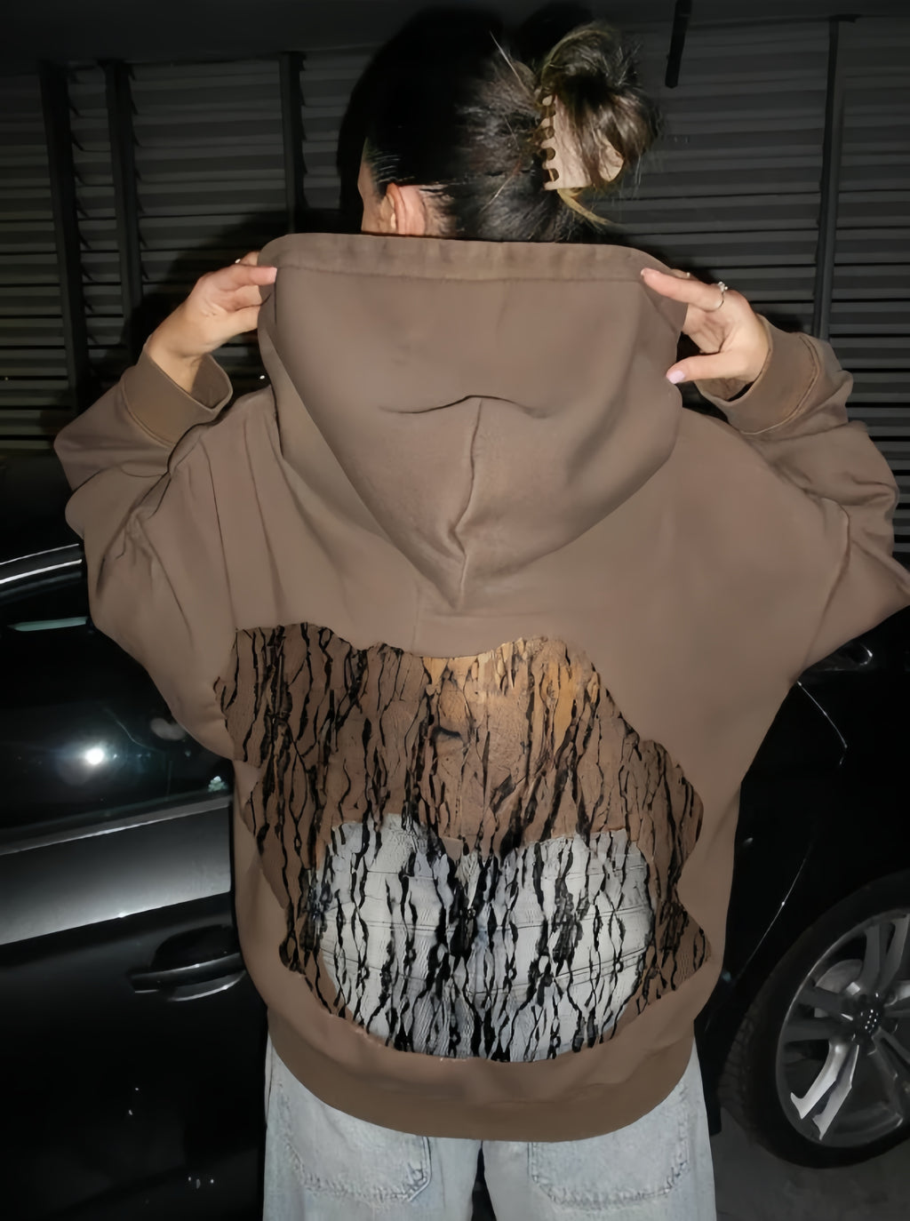 Brown Backstage Mesh Hoodie